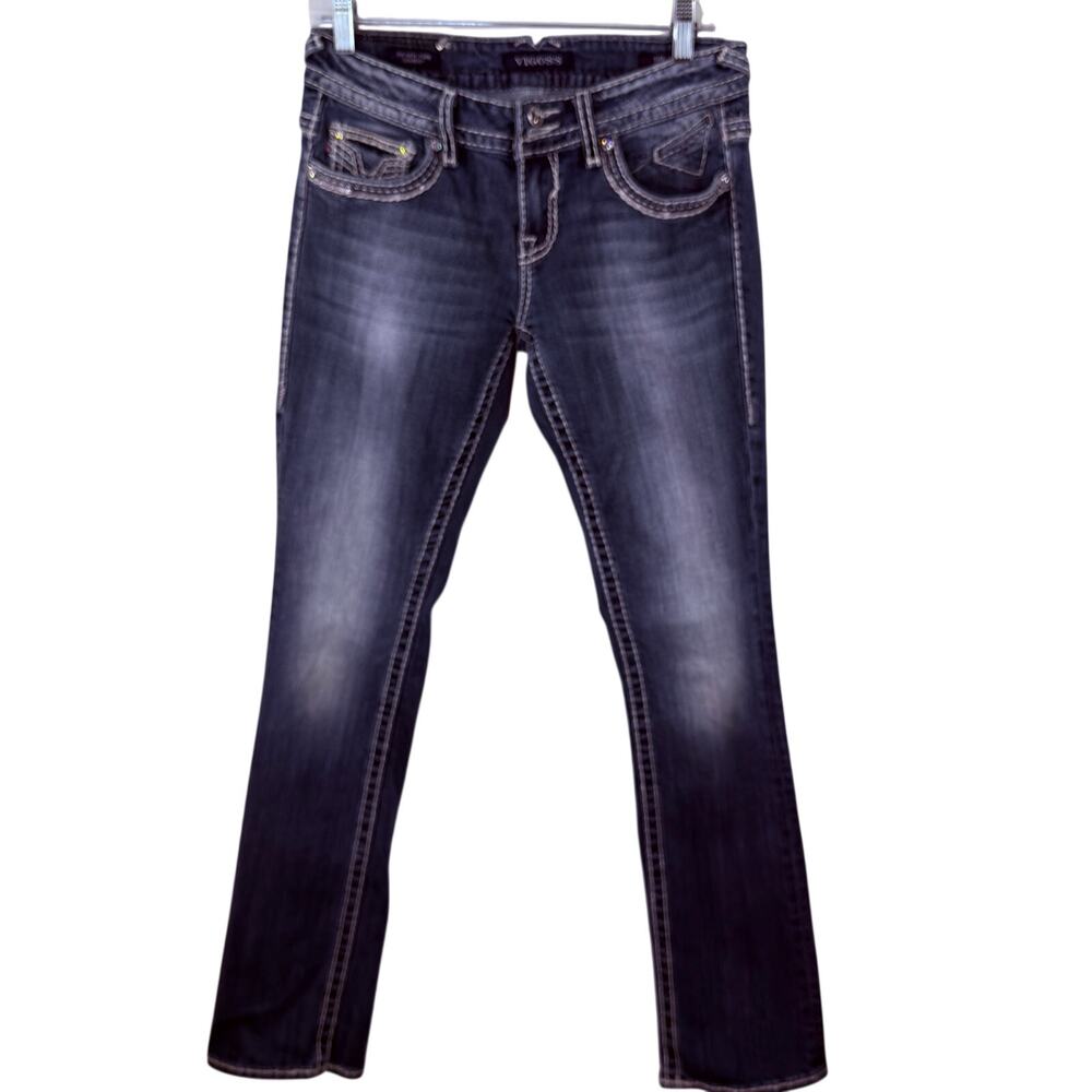 VIGOSS The New York Slim Boot Women's Y2K Rhinestone Bootcut Jeans SIZE 5/6